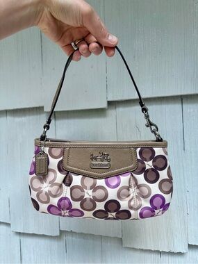 Coach Madison clover satin y2k wristlet mini bag clutch